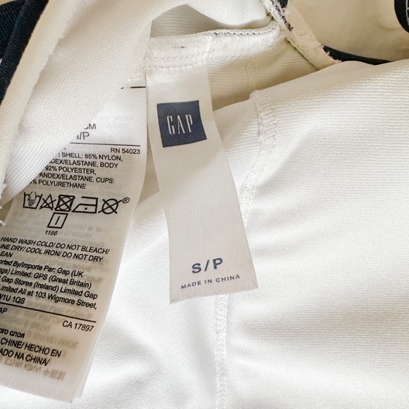 Navy and white striped swimsuit. Gently used condition. No visible flaws. - Picture 3 of 3